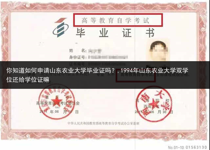 你知道如何申请山东农业大学毕业证吗？,1994年山东农业大学双学位还给学位证嘛