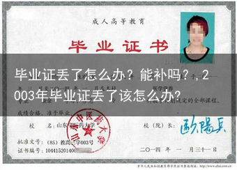 毕业证丢了怎么办？能补吗？,2003年毕业证丢了该怎么办?